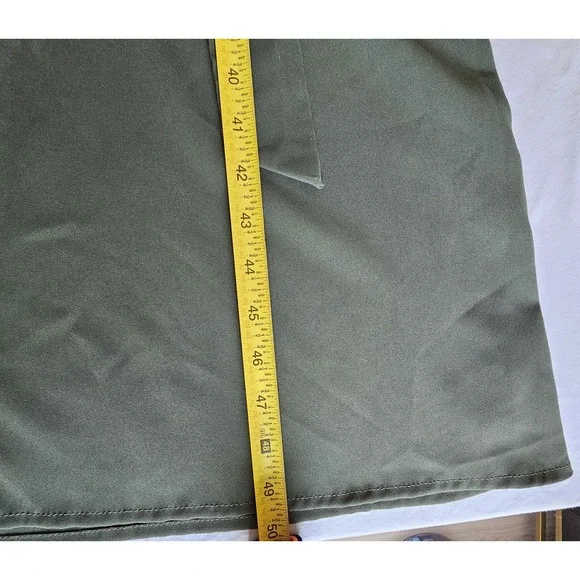 Woman's Casual Twist Front Short Sleve Collar Button Down Long Shirt Dress Large - Picture 9 of 14